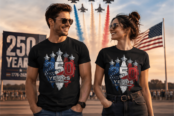 250 Years Patriotic USA T-Shirt Design: A Designer's Asset