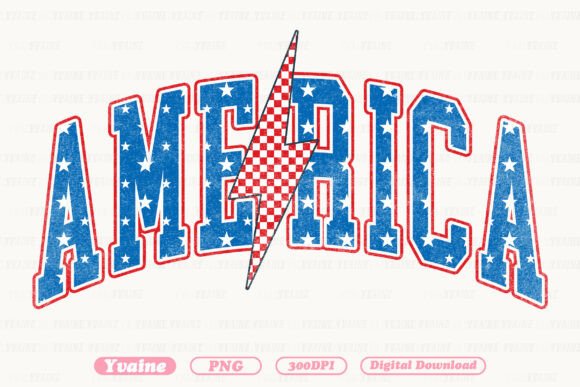America Patriotic Varsity 4th July PNG: A Modern Design Asset