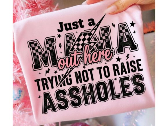 Checkered Sassy Mama Mom T-Shirt Design: A Bold Graphic for Modern Motherhood