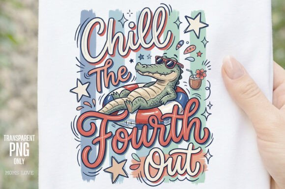 Chill The Fourth Out: A Funny Alligator PNG for Laid-Back Summer Style