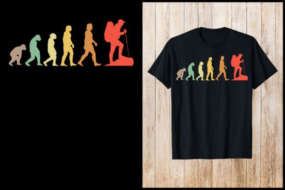 Evolution Hiking Retro T-Shirt Design: A Vintage Outdoor Aesthetic
