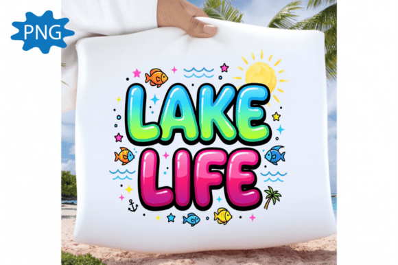 Lake Life PNG: A Colorful Summer Fish Shirt for Your Brand