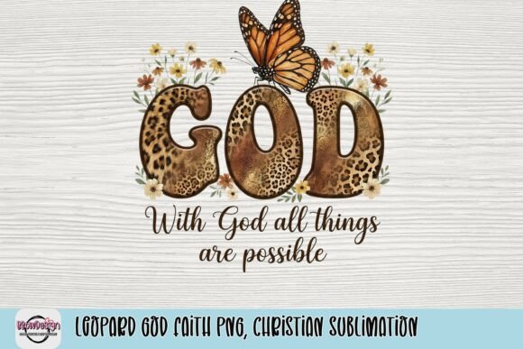 Leopard God Faith PNG: Christian Sublimation & Design