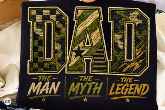 Military Dad PNG, Faux Yarn Father’s Day: A Design Asset with Heart and Texture