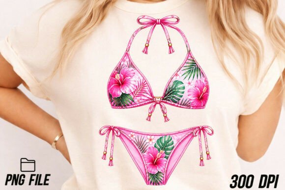 Pink Tropical Bikini PNG: A Versatile Swimsuit PNG for Modern Creators