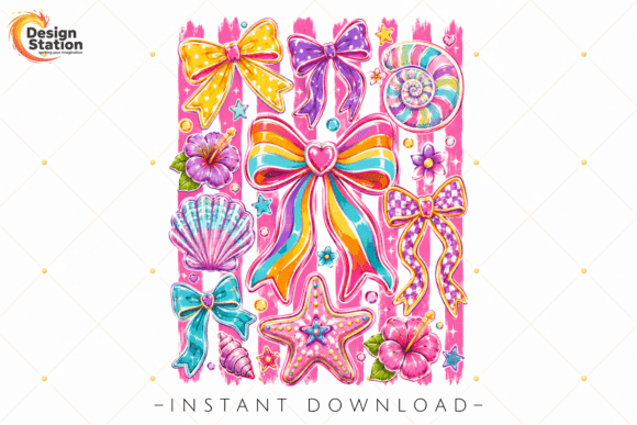 Summer Bow Seashell PNG: Tropical Ocean Design Guide