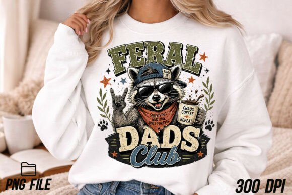 Unleash Your Creative Wild Side with the Feral Dads Club Raccoon PNG