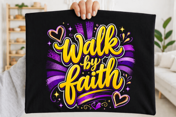 Walk by Faith PNG: Bold Christian Typography for Modern Design