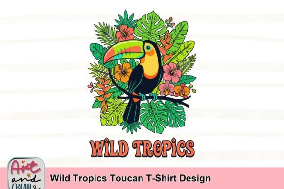 Wild Tropics Toucan T-Shirt Design: Bring Vibrant Energy to Your Creations